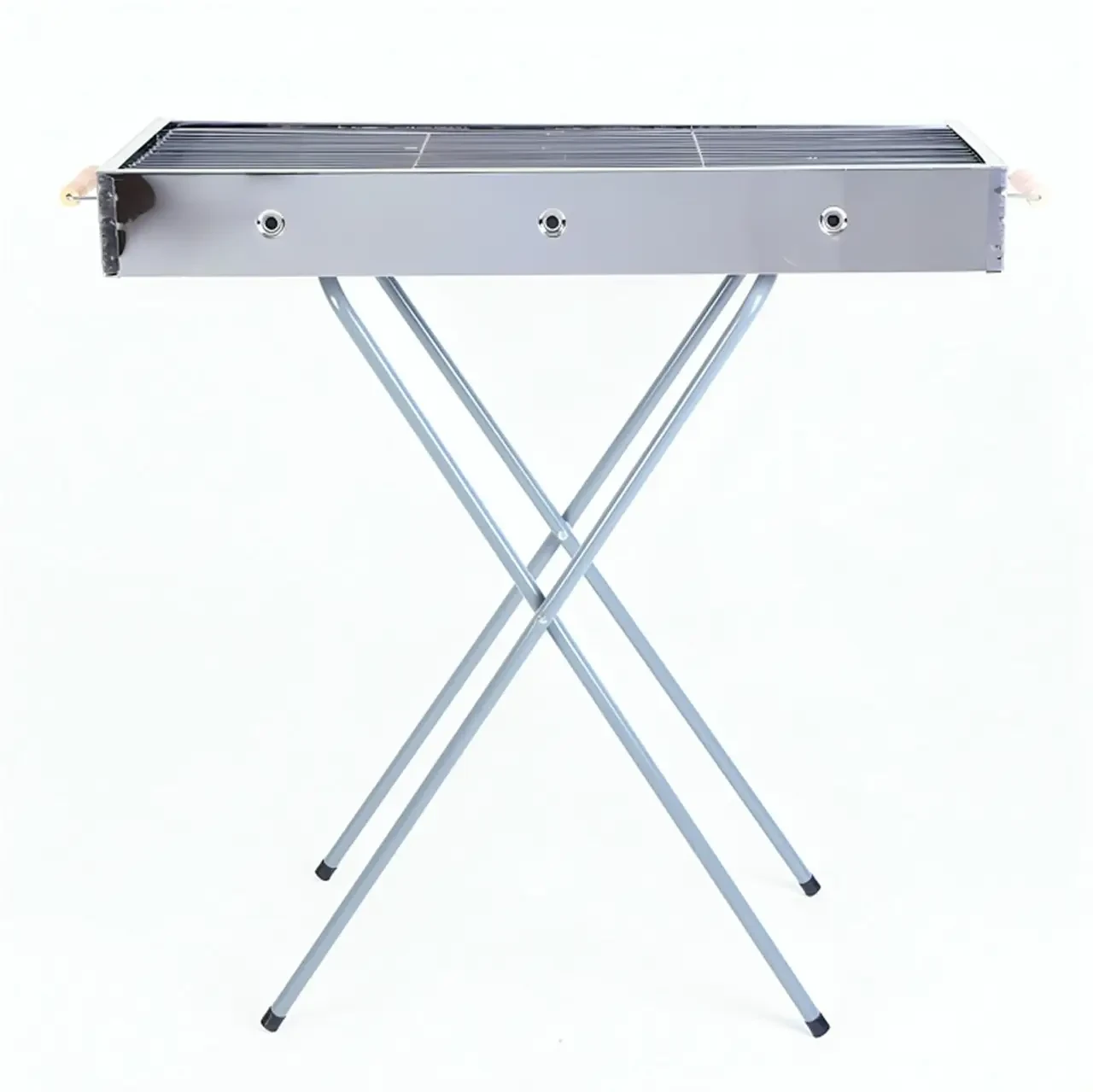 Розкладний мангал переносний 70х70х30 см, BARBECUE TRAY 770T, Сріблястий
