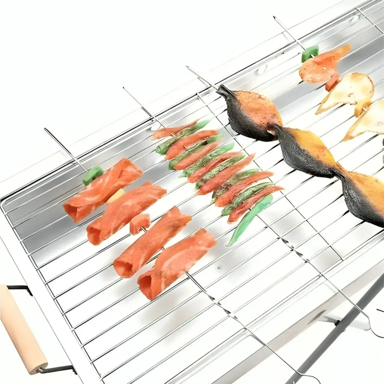 Розкладний мангал переносний 70х70х30 см, BARBECUE TRAY 770T, Сріблястий