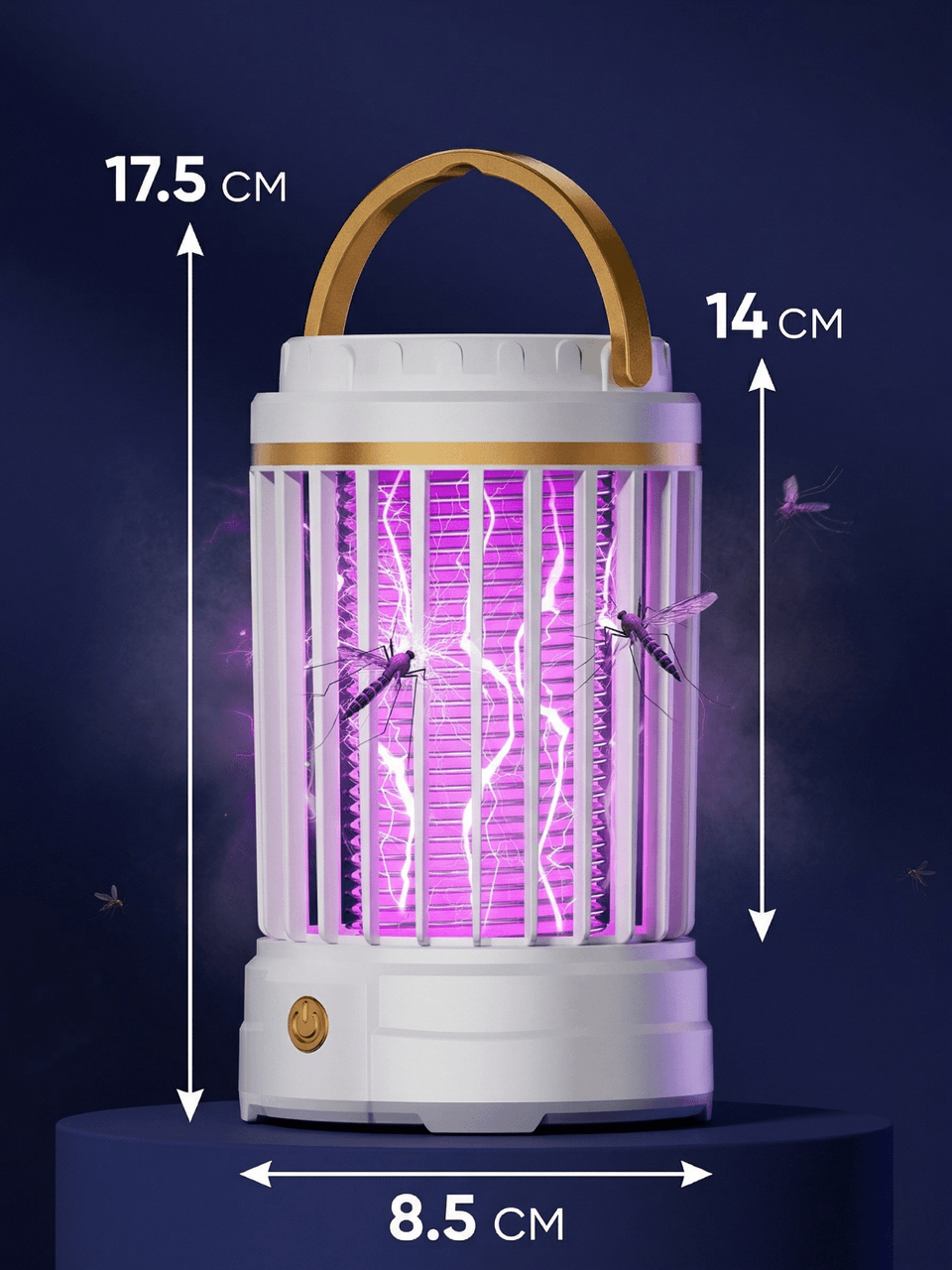 Антимоскітна лампа-ловичка Camping Mosquito Lamp 2 в 1 з нічником, USB Type-C, 5 Вт, 360°, до 20 м2, біла