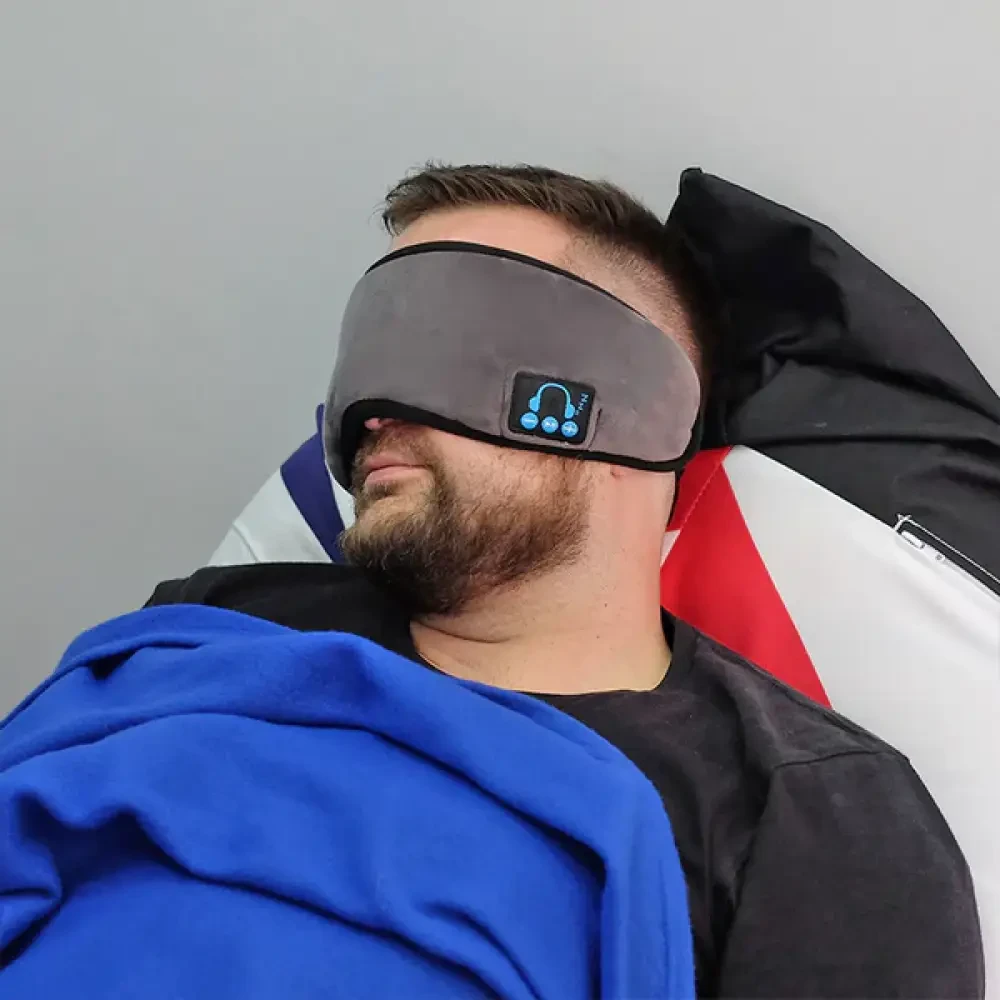 Маска для сну MUSIC GOGGLES A183 з гарнітурою Bluetooth, Сірий / Маска на очі для сну / Пов’язка на очі для сну