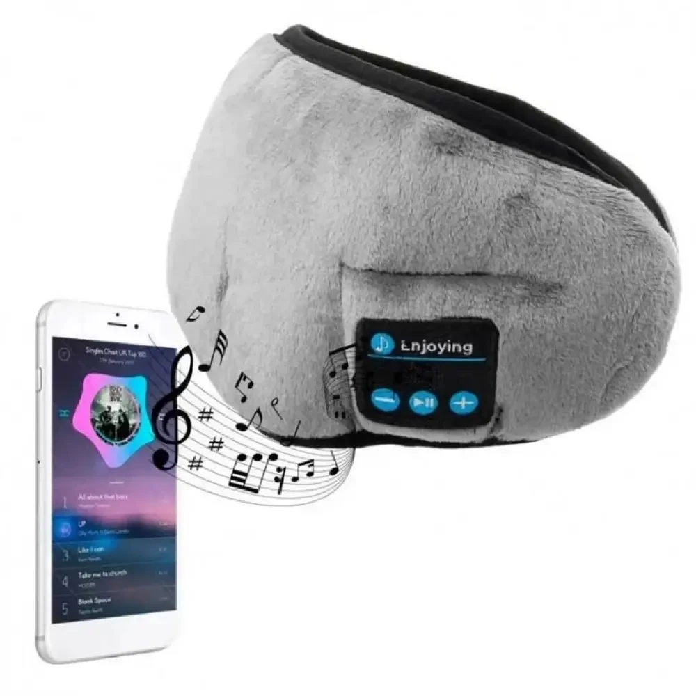Маска для сну MUSIC GOGGLES A183 з гарнітурою Bluetooth, Сірий / Маска на очі для сну / Пов’язка на очі для сну