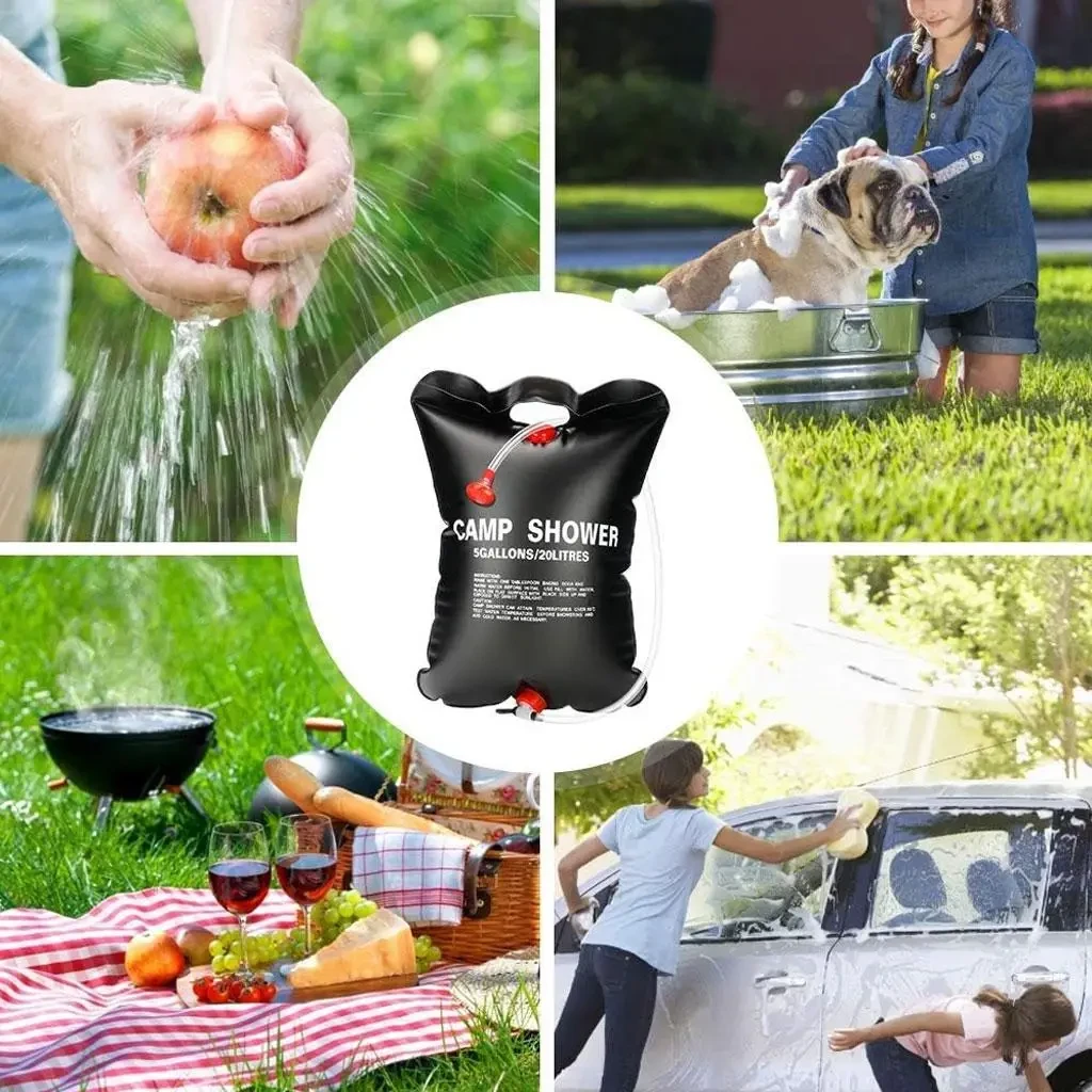 Душ туристичний 20л, Easy Camp Solar Shower, Чорний / Душ для дачі / Похідний душ / Переносний літній душ