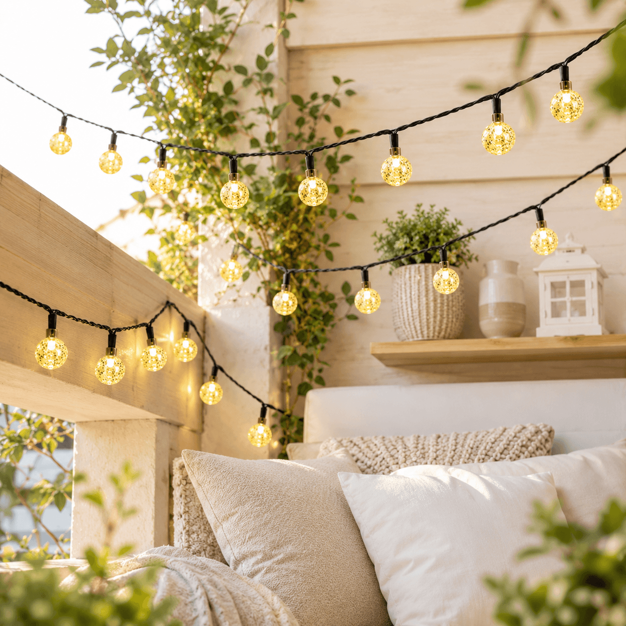 Вулична гірлянда від мережі 20 Led, 5 м, Білий/LED гірлянда кульки на дерево/Гірлянда світлодіодна