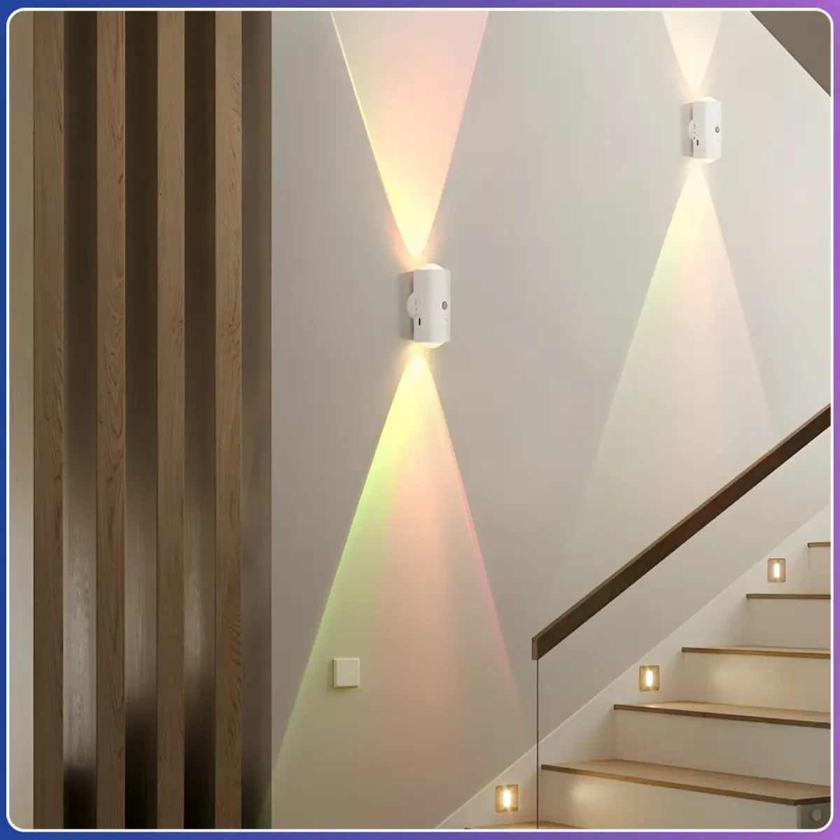 Настінна LED-лампа NS-01 Світлодіодний світильник NS-01 RGB з датчиком руху та пультом керування
