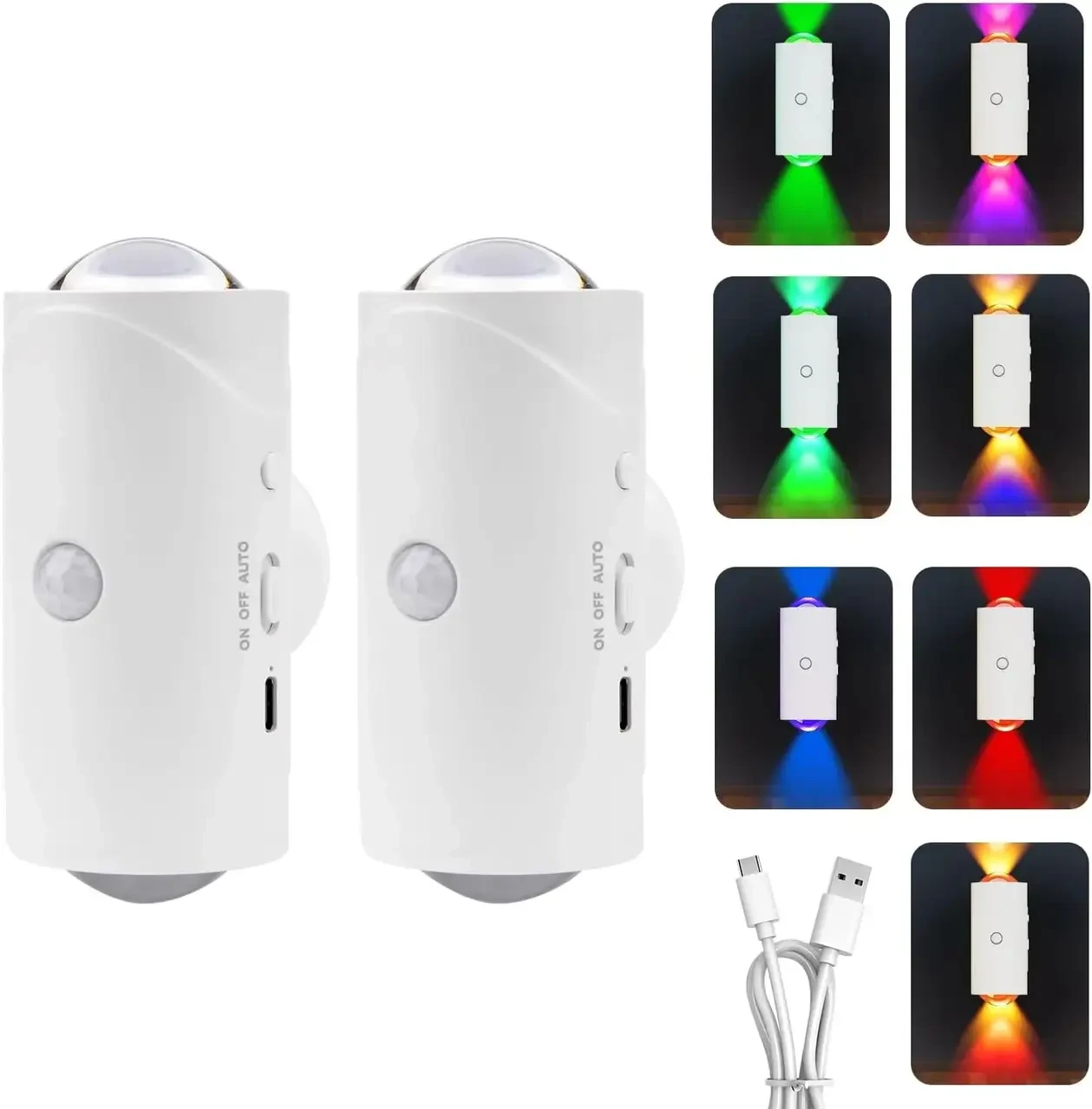 Настінна LED-лампа NS-01 Світлодіодний світильник NS-01 RGB з датчиком руху та пультом керування