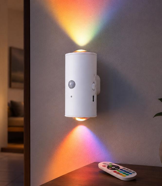 Настінна LED-лампа NS-01 Світлодіодний світильник NS-01 RGB з датчиком руху та пультом керування
