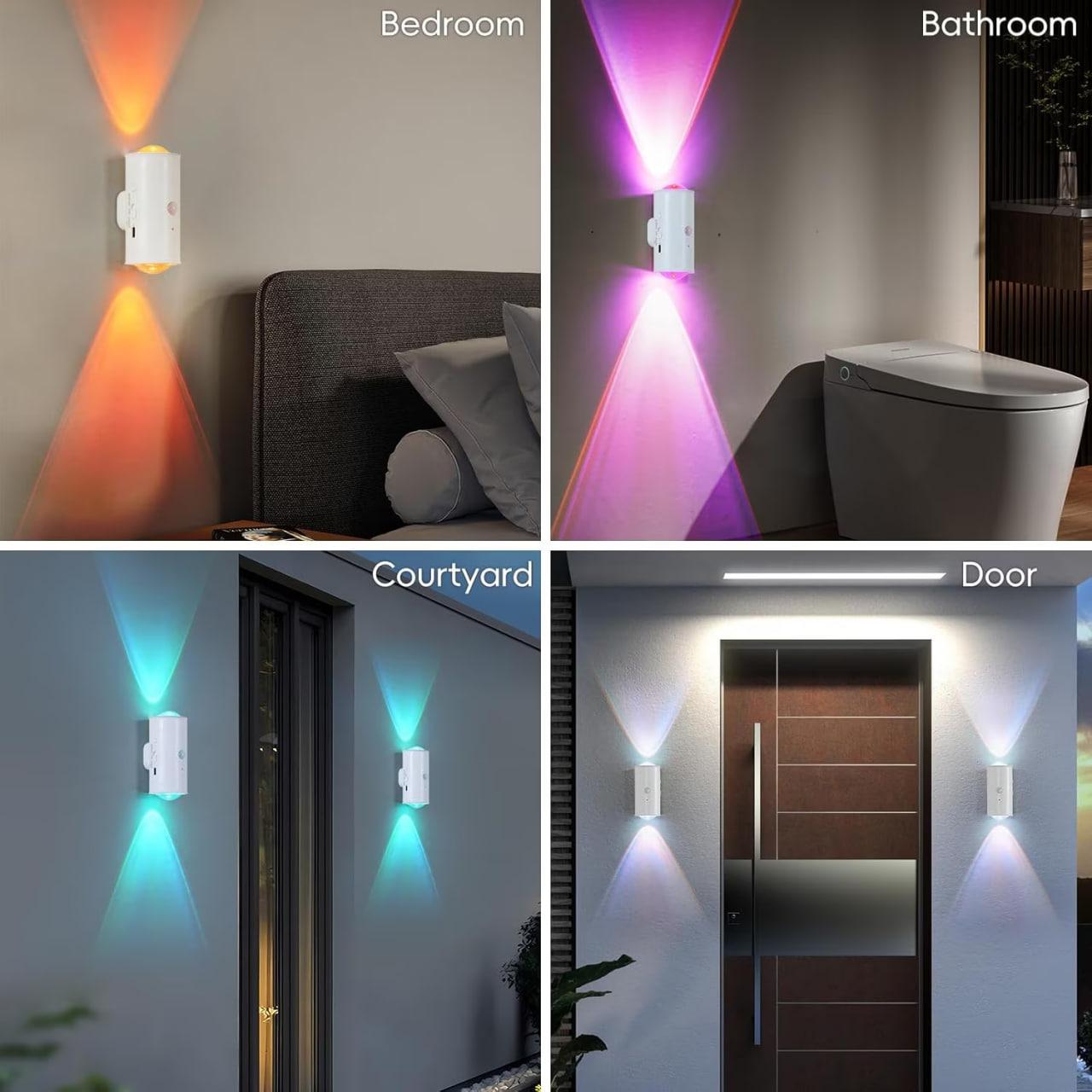 Настінна LED-лампа NS-01 Світлодіодний світильник NS-01 RGB з датчиком руху та пультом керування