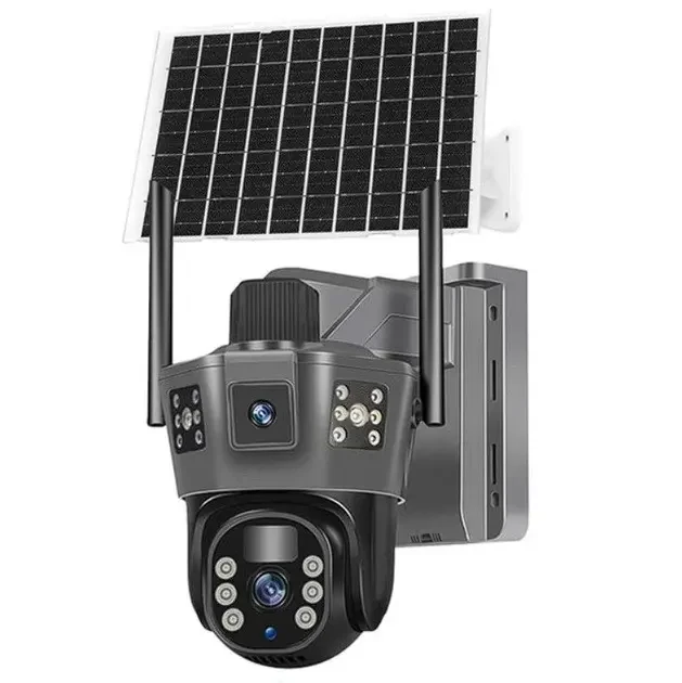 360° Вулична IP-камера TP18 4G Solar PTZ з автономним живленням і SIM-карткою, 6 МП, чорна