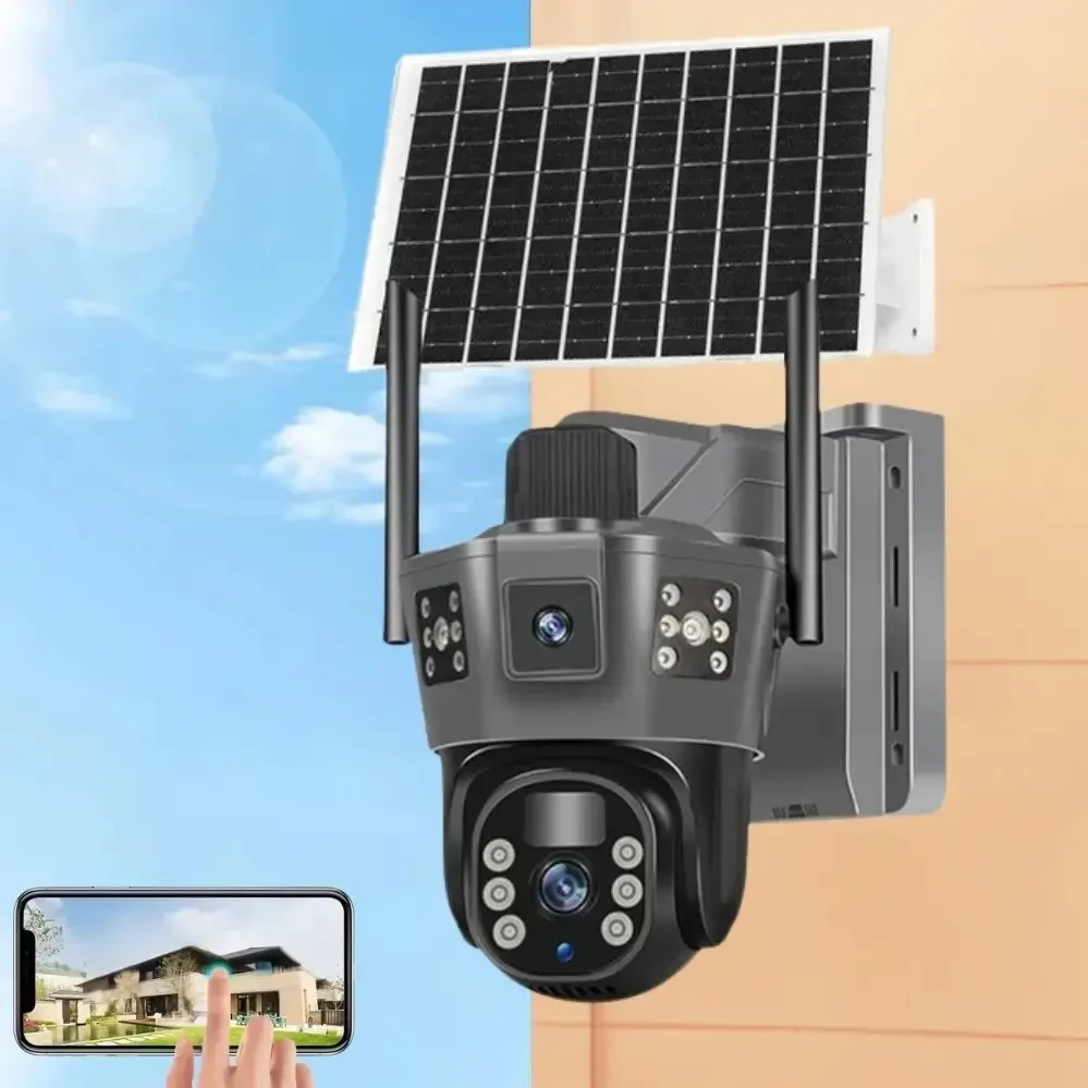 360° Вулична IP-камера TP18 4G Solar PTZ з автономним живленням і SIM-карткою, 6 МП, чорна