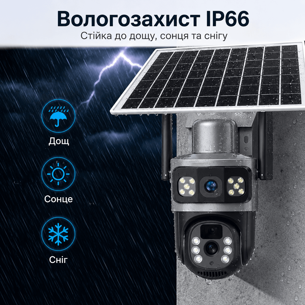 360° Вулична IP-камера TP18 4G Solar PTZ з автономним живленням і SIM-карткою, 6 МП, чорна