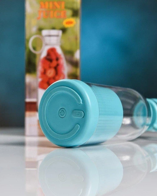 Портативний Блендер-пляшка Mini Juicer 350 мл бездротовий переносний мініподрібнювач для фруктів, шейкер для смузі та коктейлів