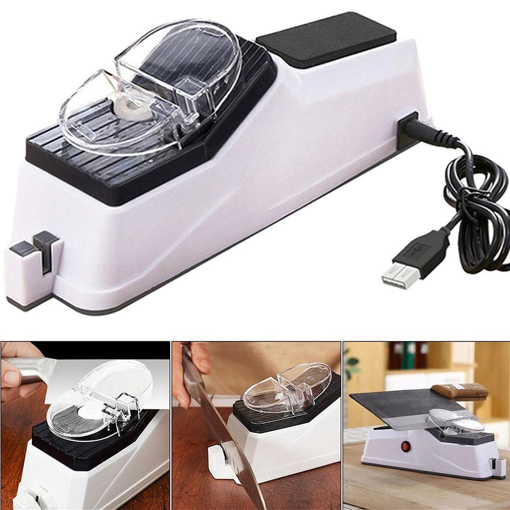 Електрична стругачка для ножів Electric Knife Sharpener від USB, Білий/професійна електроточилка/Ніжеточка