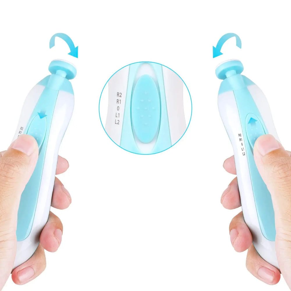 Дитячий тример для нігтів + 6 насадок NAIL TRIMMER XL-667, Блакитний/Акумуляторна