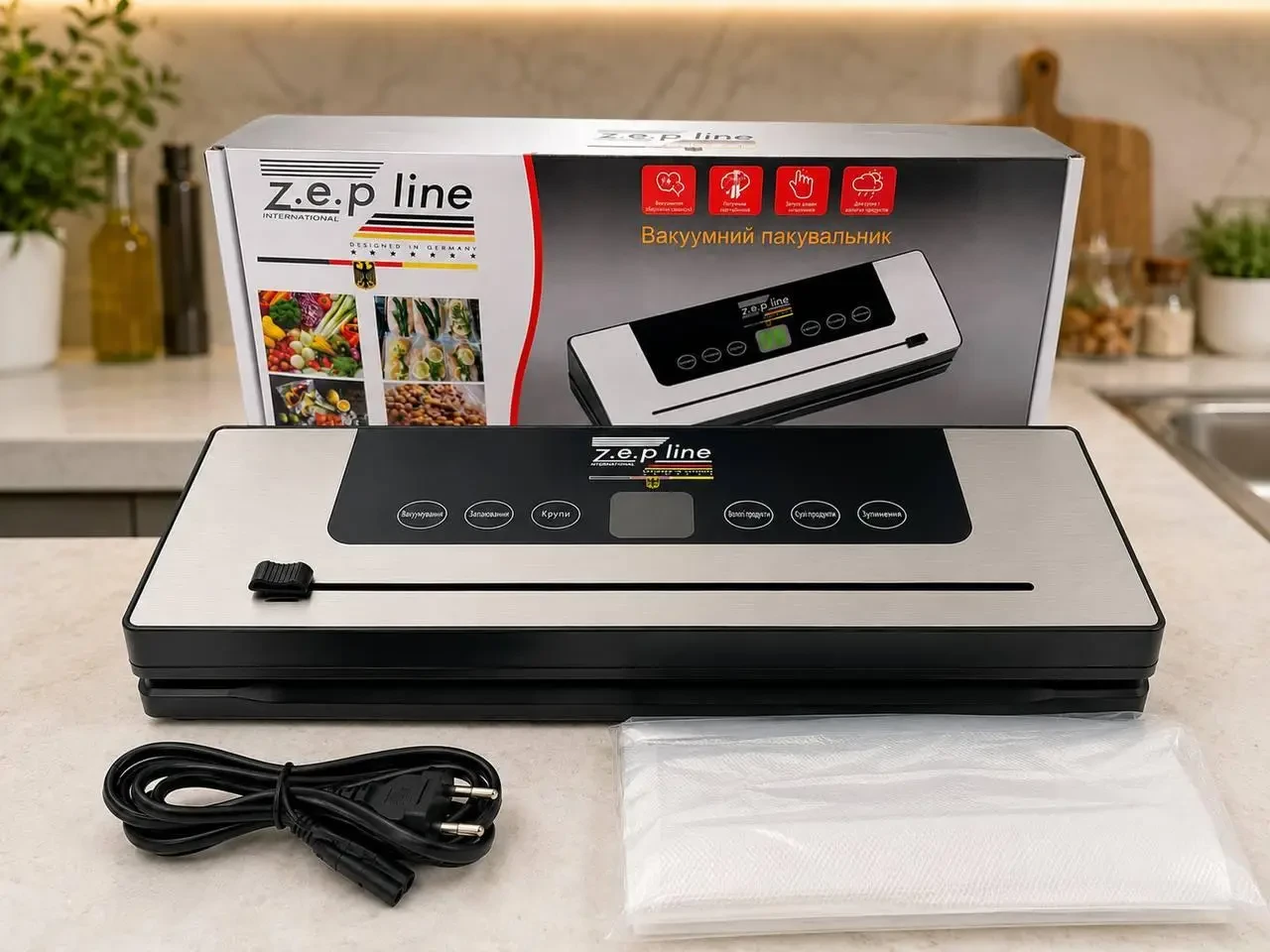 Вакуумний пакувальник Zepline ZP-00381 200 Вт із 6 програмами та LED-підсвіткою