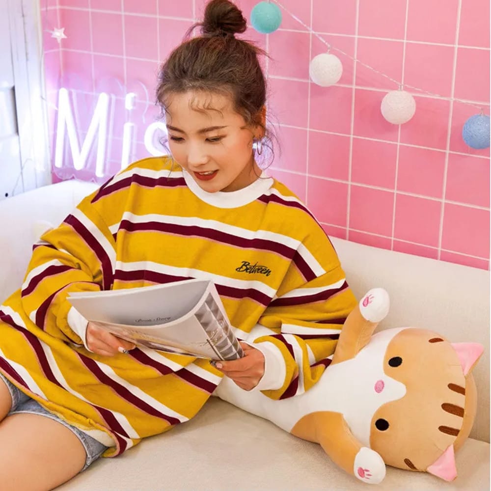 М’яка іграшка Кіт Батон 90 см, DOLL 1498-50, Коричневий/Плюшева іграшка обіймашка/Місяча іграшка довгий кіт