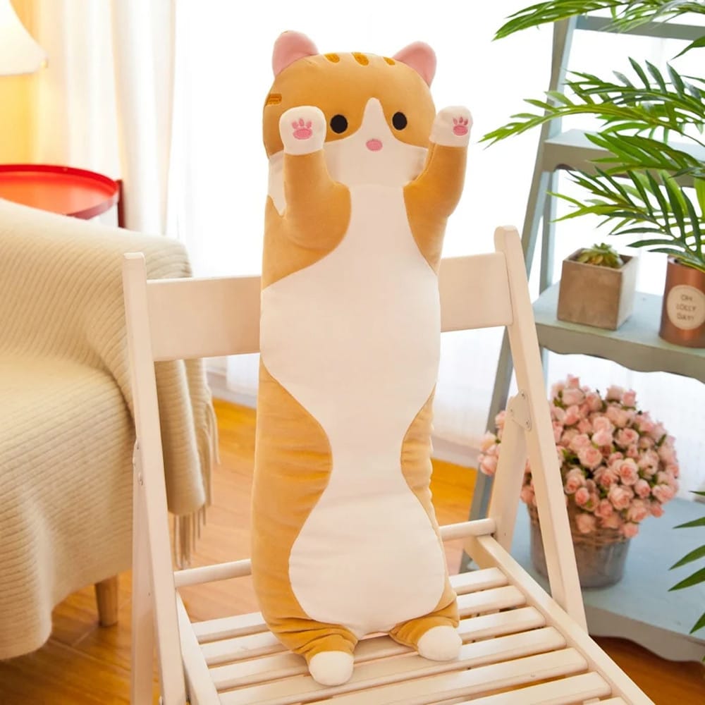М’яка іграшка Кіт Батон 90 см, DOLL 1498-50, Коричневий/Плюшева іграшка обіймашка/Місяча іграшка довгий кіт