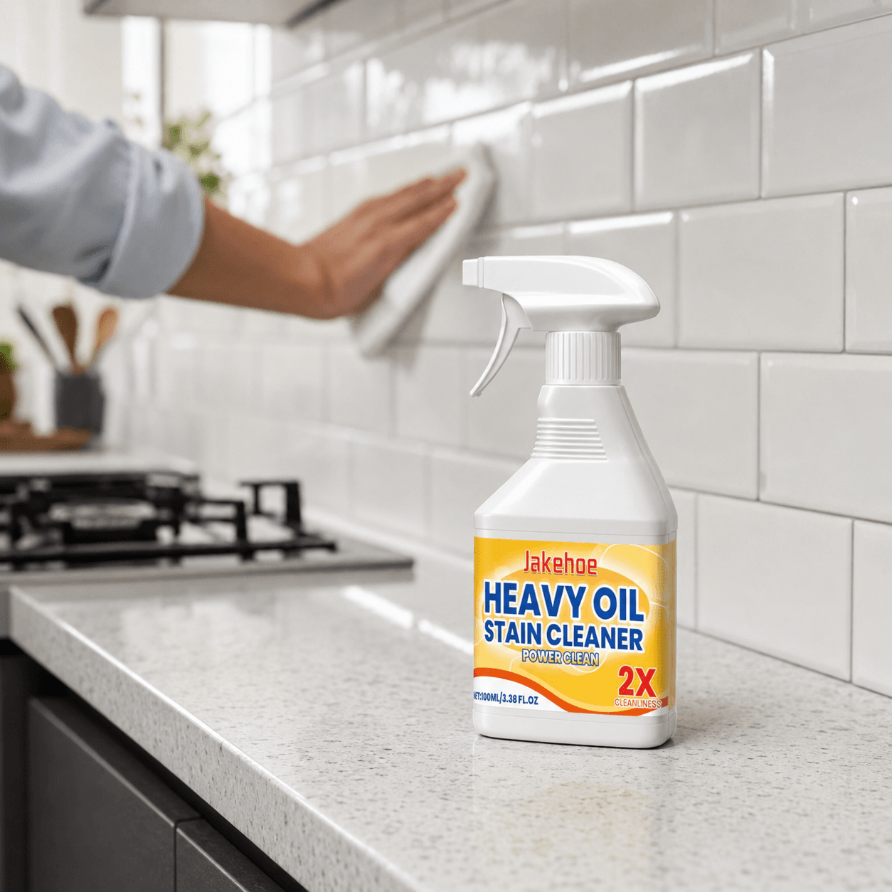 Спрей Антижир 100 мл, Jakehoe Heavy Oil Stain Cleaner, Білий/очисник для кухні/Мийний засіб для прибирання жиру та нагару