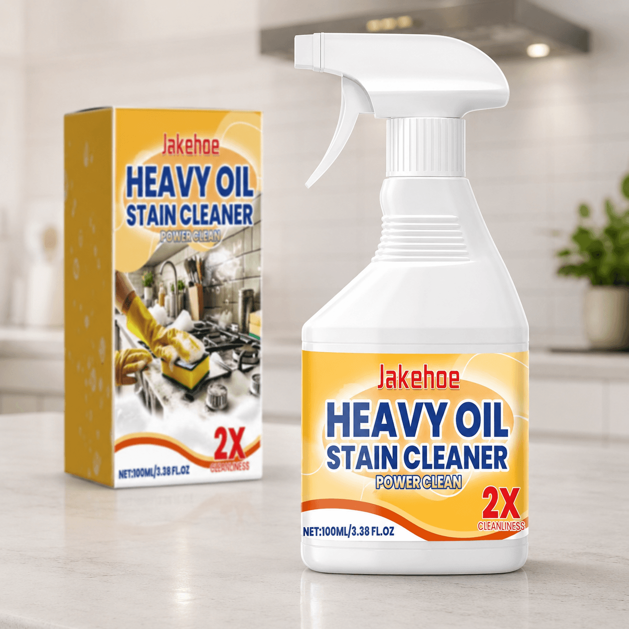 Спрей Антижир 100 мл, Jakehoe Heavy Oil Stain Cleaner, Білий/очисник для кухні/Мийний засіб для прибирання жиру та нагару