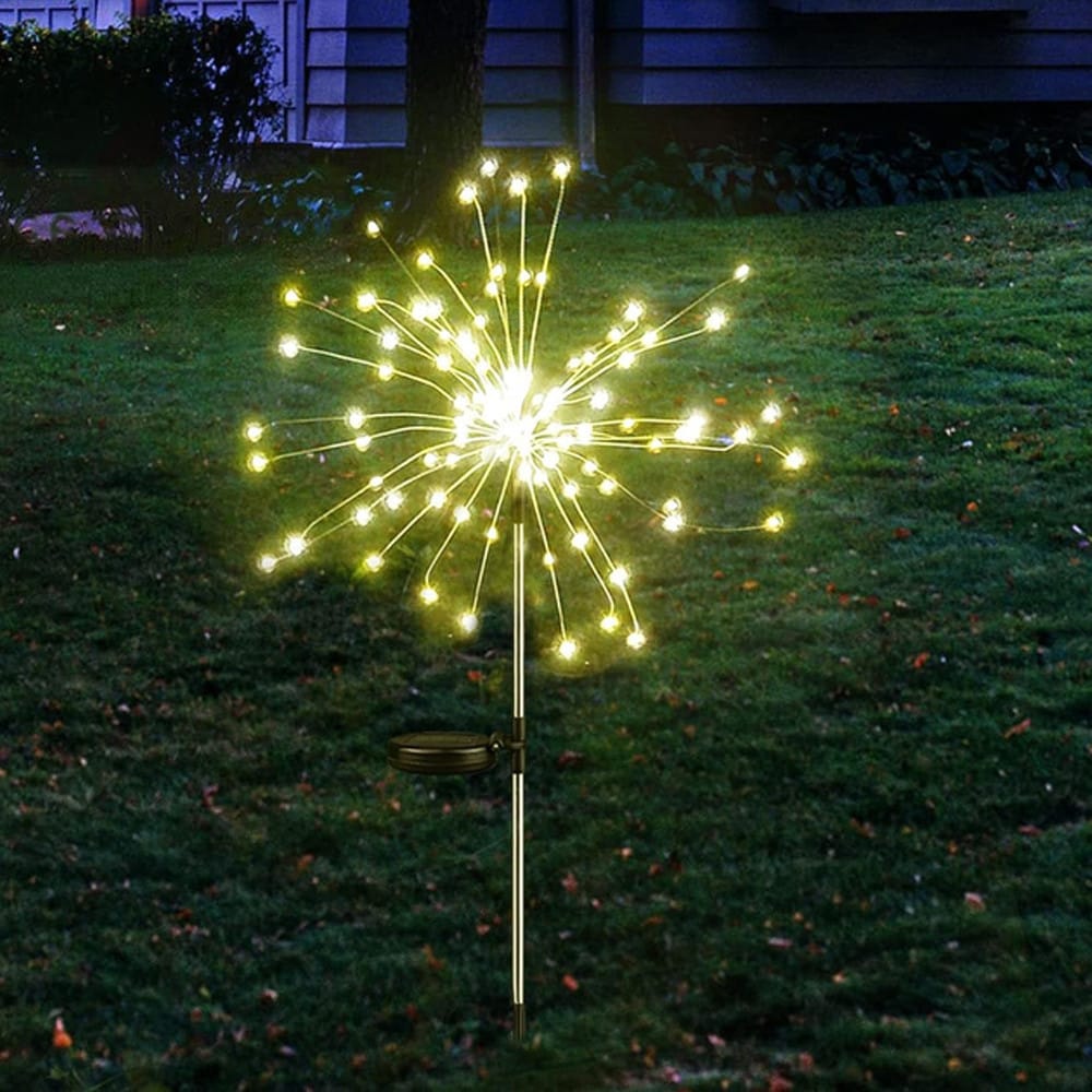 Садовий ліхтар на сонячній батареї Кульбаби (1 шт.) 90 LED, Теплий білий/Лед світильник для саду на ніжці