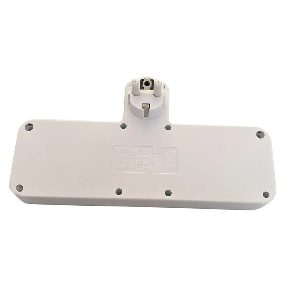 Мережевий фільтр-розгалужувач 2500W, 4х220V, 2xUSB, 1хType-C, 8625UL, Білий/Настінний трійник із підсвіткою