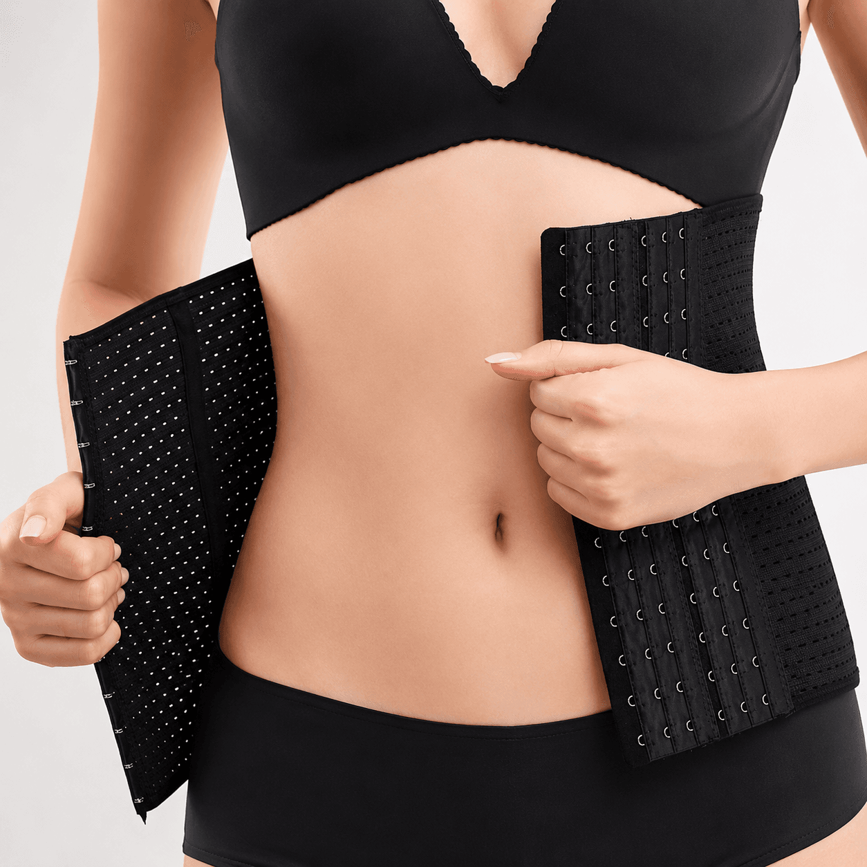 Моделювальний корсет WAIST BAND 3XL чорний для живота та талії, регульований на гачках