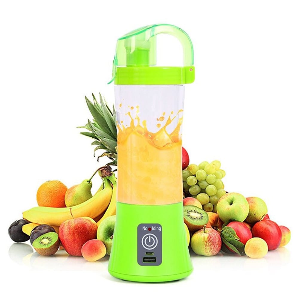 Акумуляторний мініблендер на 400 мл Juicer NG-01, 2000 мА·год, USB, Зелений/Блендер-шейкер з PowerBank