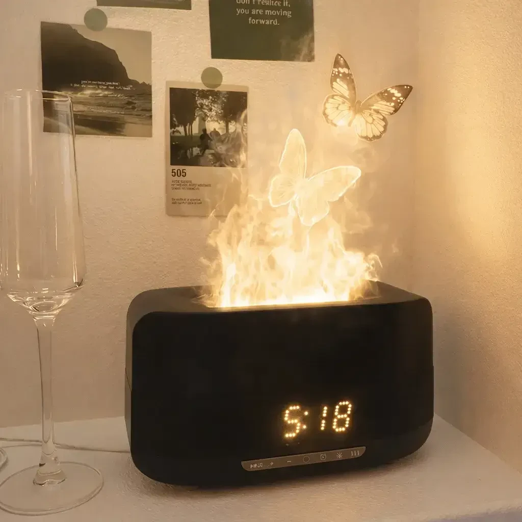 Зволожувач повітря нічник з ефектом полум’я Bluetooth колонка
