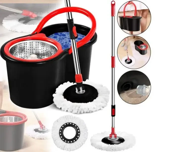 Комплект швабра з турборежимом і відром Spin Mop 360 10 л набір для прибирання та миття підлоги