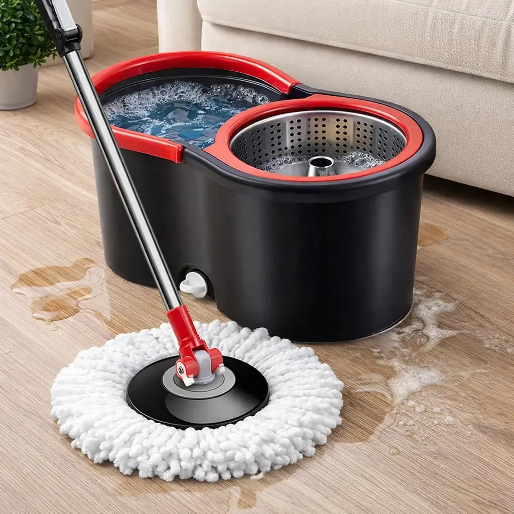 Комплект швабра з турборежимом і відром Spin Mop 360 10 л набір для прибирання та миття підлоги